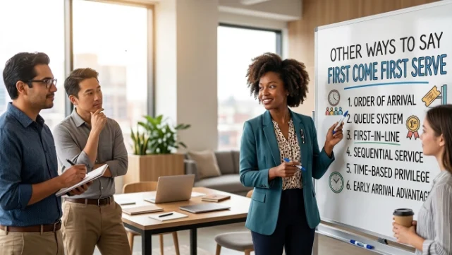 other ways to say first come first serve