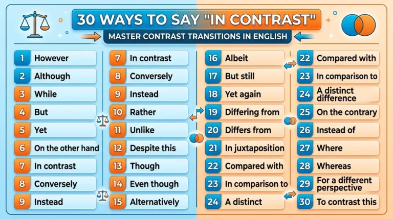 other ways to say in contrast