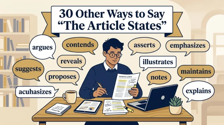 other ways to say the article states