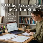other ways to say the author states